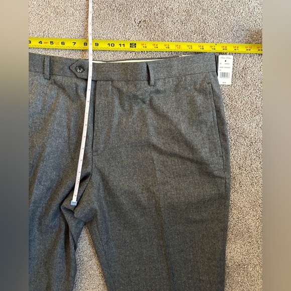 Brooks Brothers Charcoal Flat Front Flannel Wool Trousers 38x30 EUC